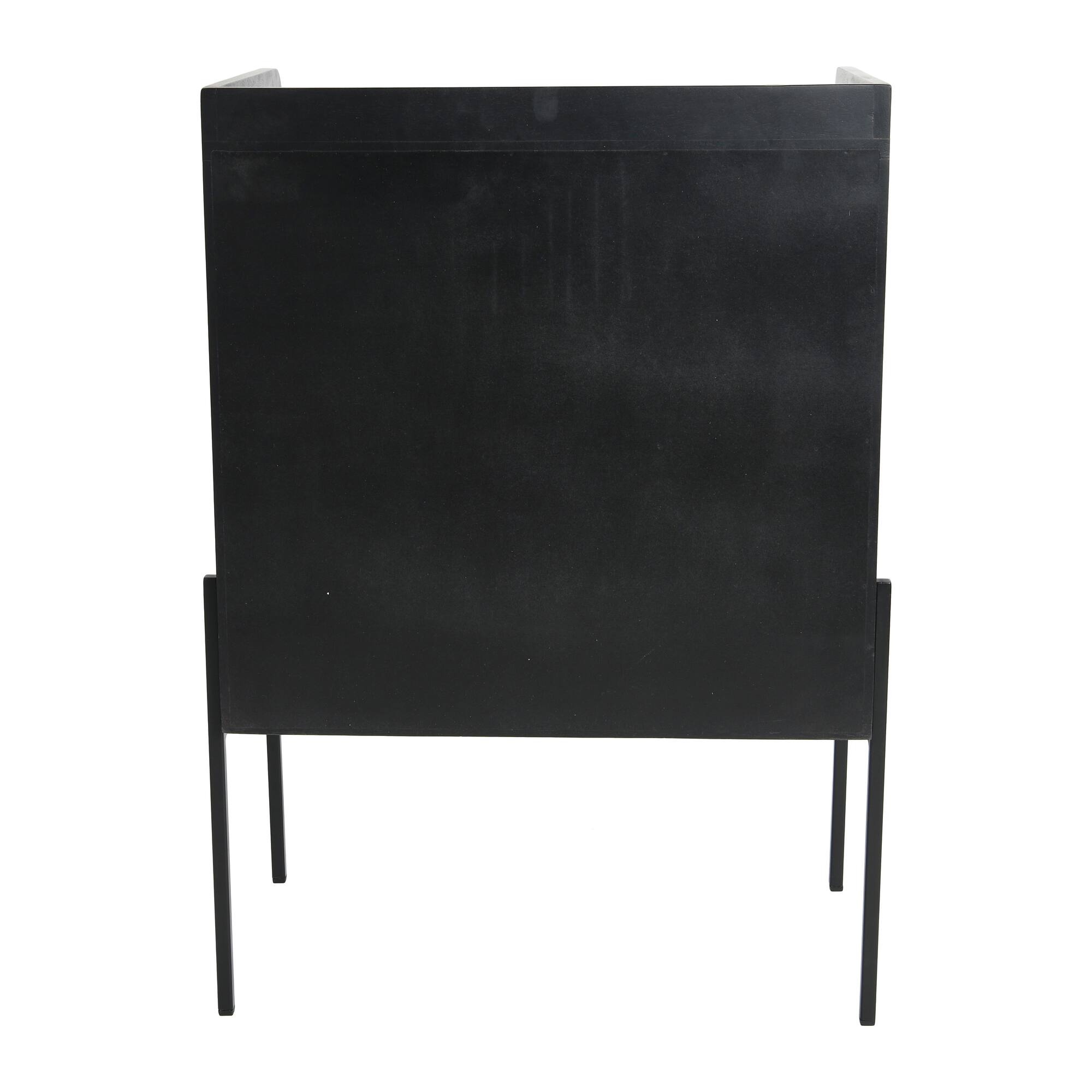Hello Honey® 3ft. Black Bar Cabinet with Natural Woven Cane Details
